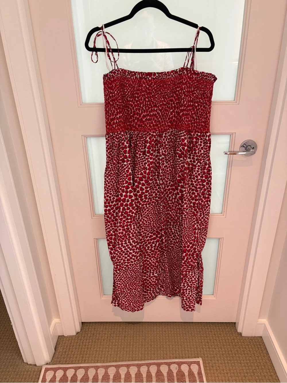 J. Crew Strawberry Printed Smocked Midi Dress - Picture 3 of 3
